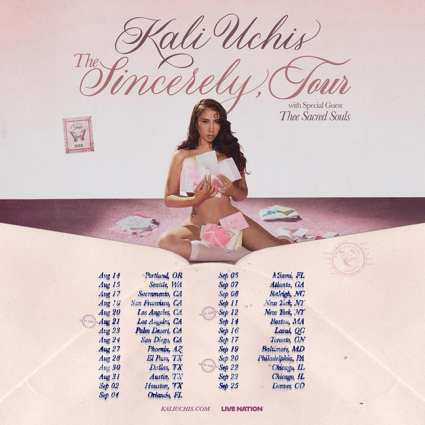 Kali Uchis The Sincerely Tour Poster 2025